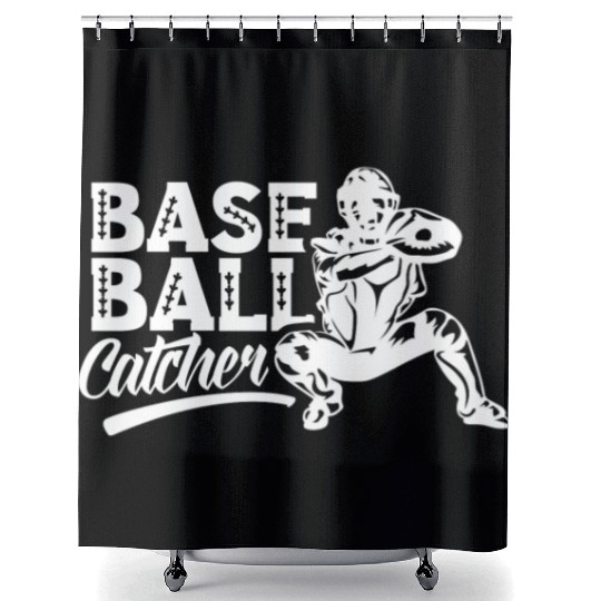 Baseball Catcher Hobby Sayings Player Shower Curtains