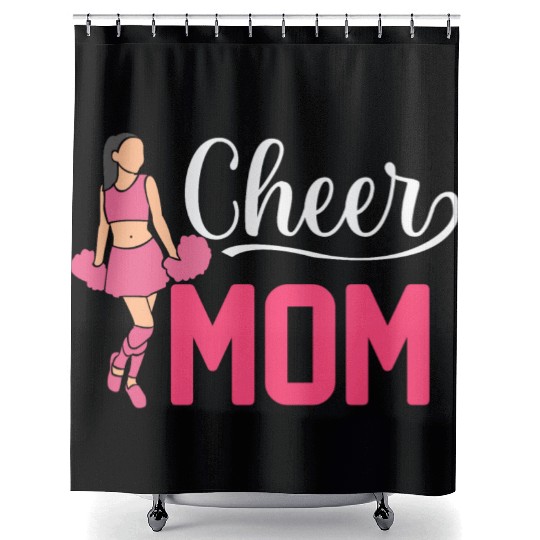 Womens Cheer Mom Gymnastics Cheerleading Mom Squad Shower Curtains