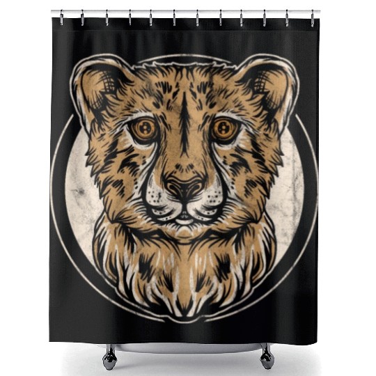 Pard Shower Curtains Kinder Leopard Jaguar Boys Girls
