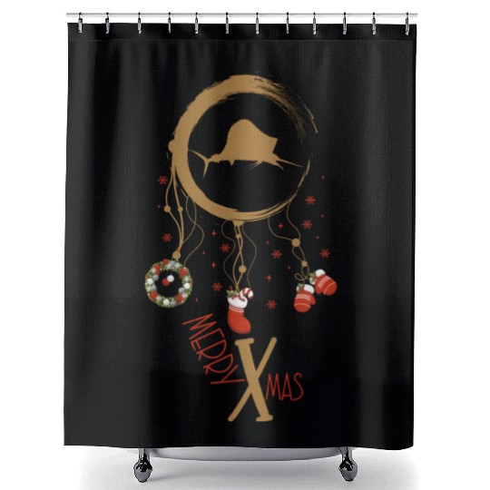 Winter dreamcatcher Christmas Marlin Shower Curtains