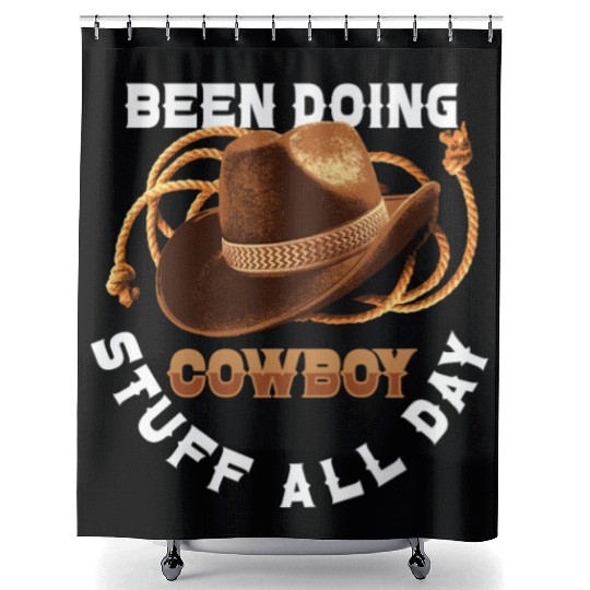 Cowboy Barn Bull Rider Rodeo Country Western Gift Shower Curtains
