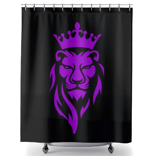 LION LILAC Shower Curtains