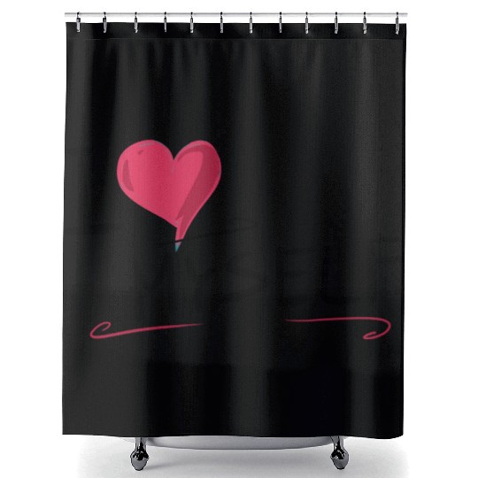 i love me heart text saying Shower Curtains