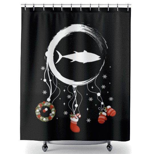 Winter dreamcatcher Christmas Tuna Shower Curtains
