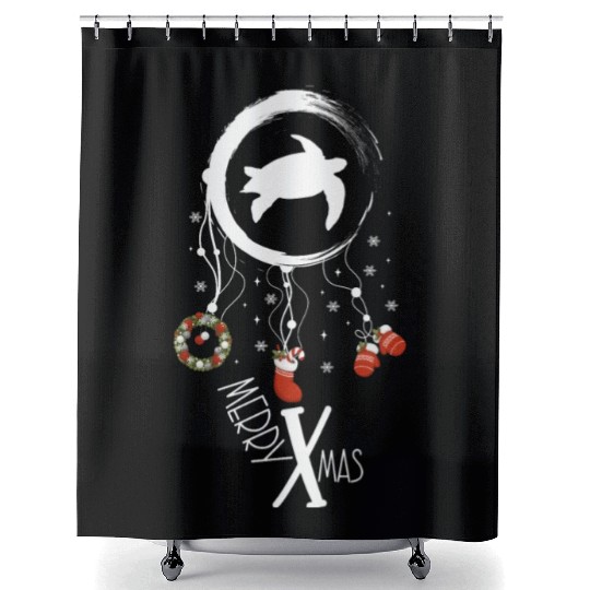 Winter dreamcatcher Christmas Sea turtle Shower Curtains