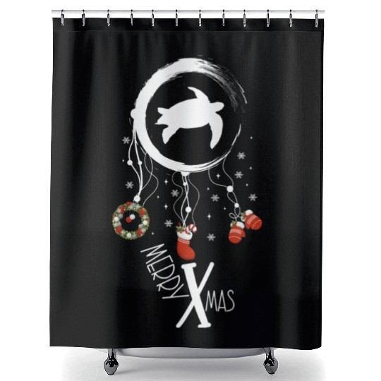 Winter dreamcatcher Christmas Sea turtle Shower Curtains