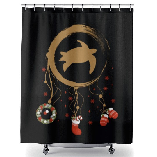 Winter dreamcatcher Christmas Sea turtle Shower Curtains