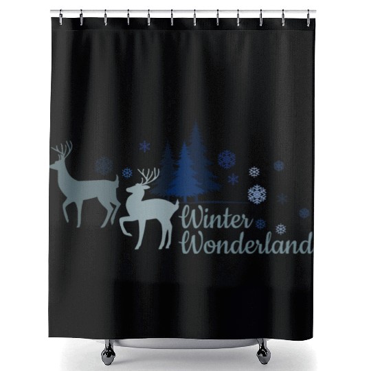 Let's meet in winter wonderland Shower Curtains