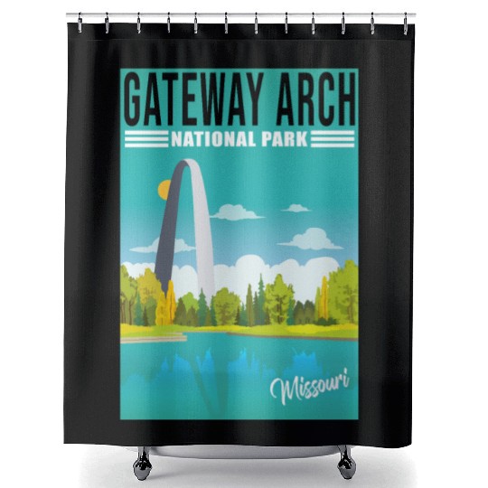 Gateway Arch National Park Missouri, St Louis Shower Curtains