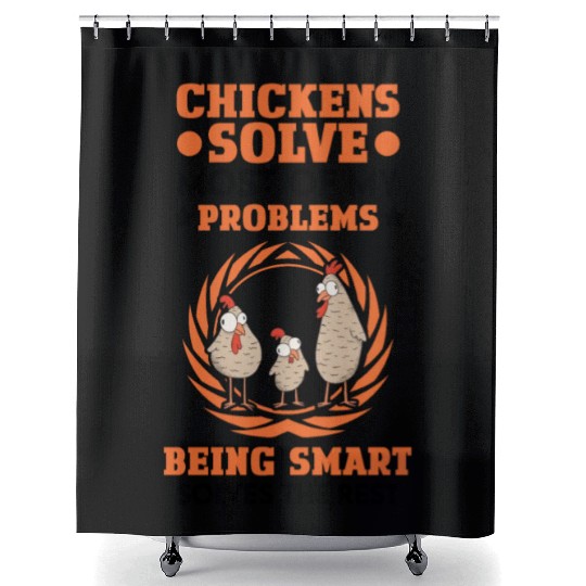 Chicken Solves Most Of My Problems Chickens Shower Curtains