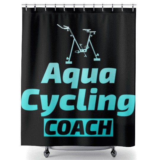 Aqua Cycling Swimming Pool Fitness Training Coach Shower Curtains