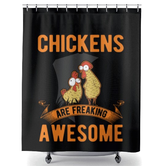 Chickens Farmer Chicken Coop Shower Curtains
