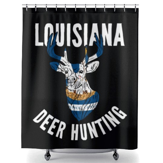 Louisiana Deer Hunting Buck Stag Hunter Shower Curtains
