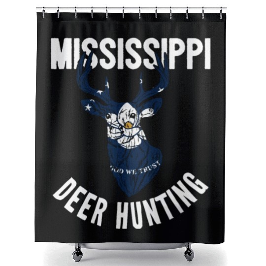 Mississippi Deer Hunting Buck Stag Hunter Shower Curtains