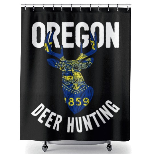 Oregon Deer Hunting Buck Stag Hunter Shower Curtains