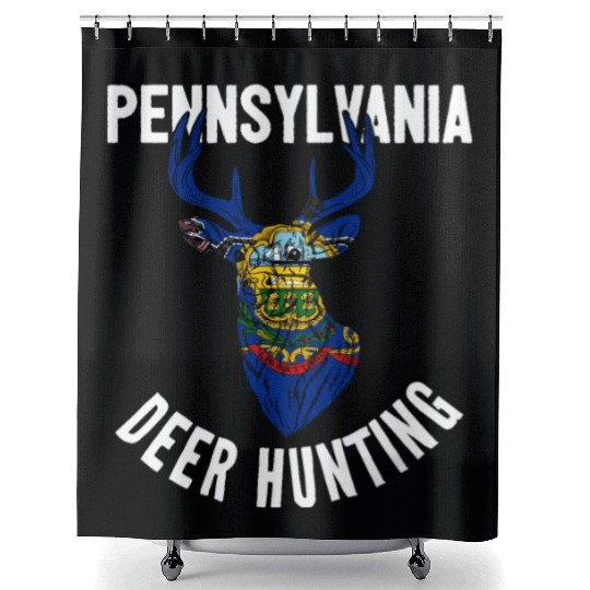 Pennsylvania Deer Hunting Buck Stag Hunter Shower Curtains