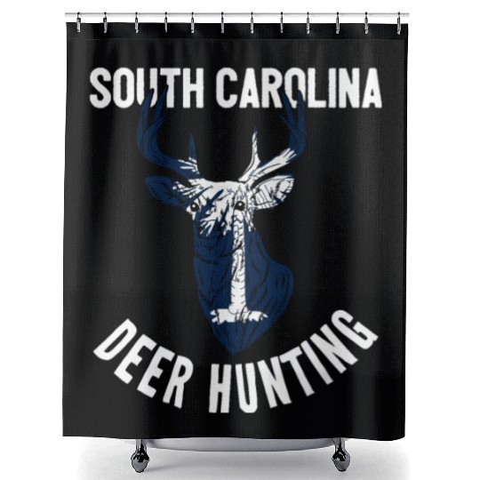 South Carolina Deer Hunting Buck Stag Hunter Shower Curtains
