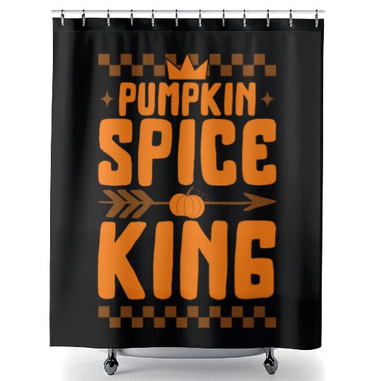 Halloween Thanksgiving Shower Curtains, Pumpkin Spice King