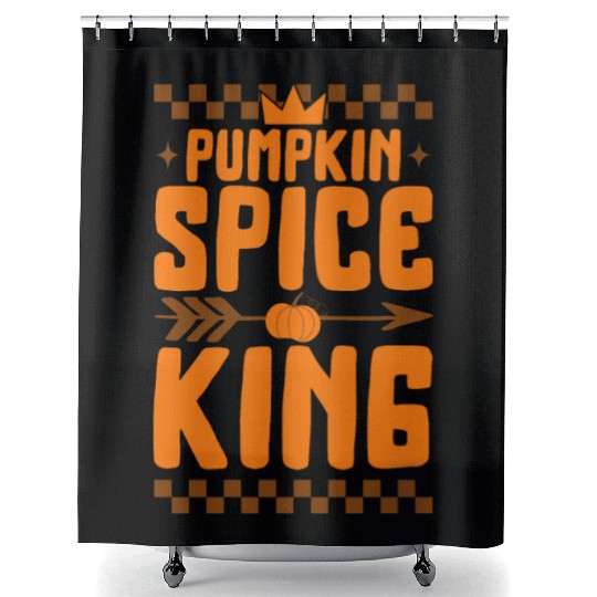 Halloween Thanksgiving Shower Curtains, Pumpkin Spice King