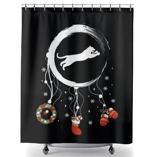 Winter dreamcatcher Christmas Tiger Shower Curtains
