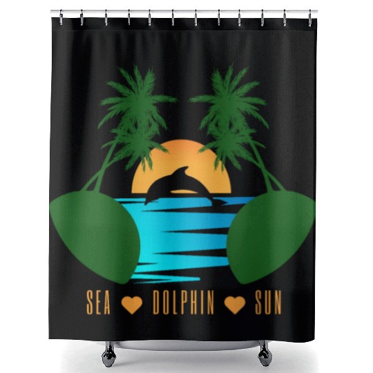 dolphin nature Shower Curtains