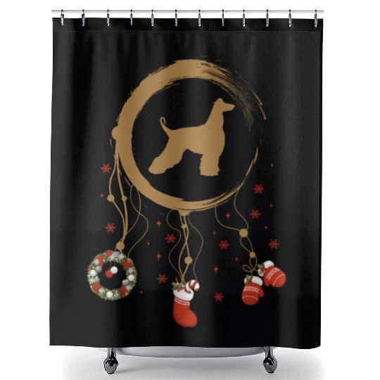 dog dreamcatcher Christmas Afghan Hound Shower Curtains