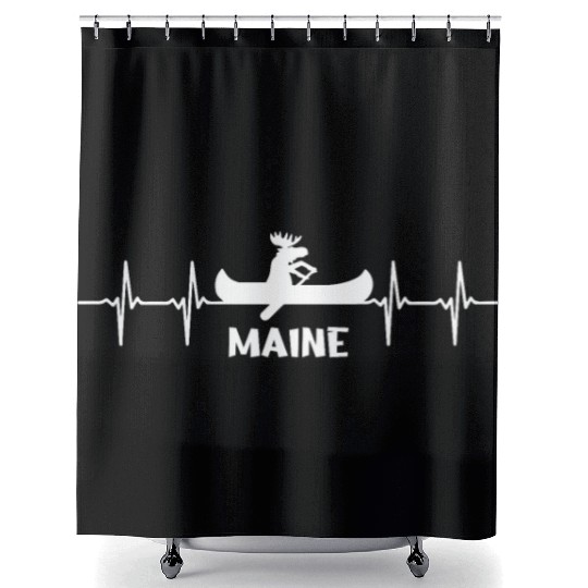 Maine , Paddling Moose Shower Curtains