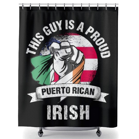 Puerto Rico Flag Ireland Grown Men Boys Guy Shower Curtains