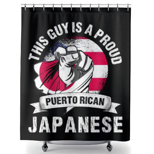 Puerto Rico Flag Japan Grown Men Boys Guy Shower Curtains