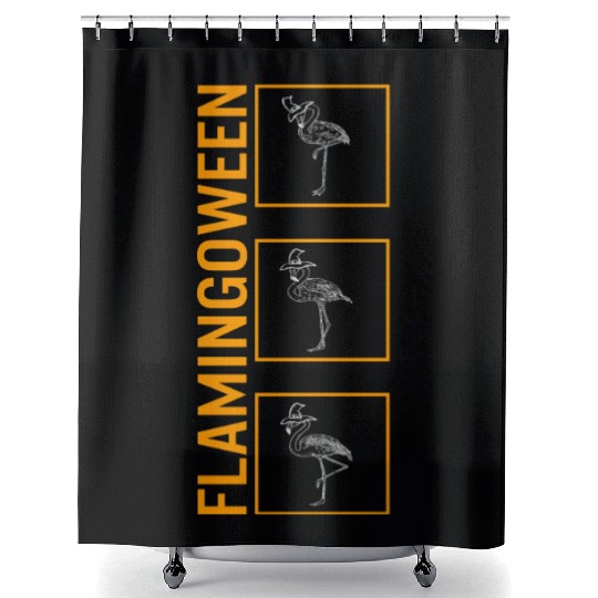 Halloween Shower Curtains, Flamingoween Flamingo Spooky