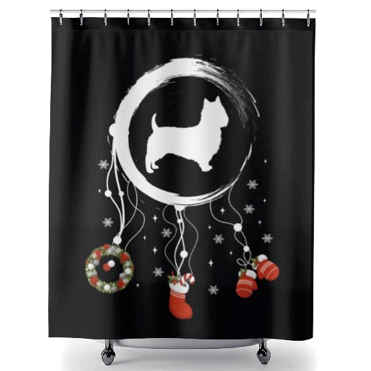 dog dreamcatcher Christmas Australian Terrier Shower Curtains