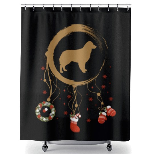 dog dreamcatcher Christmas Australian Shepherd Shower Curtains