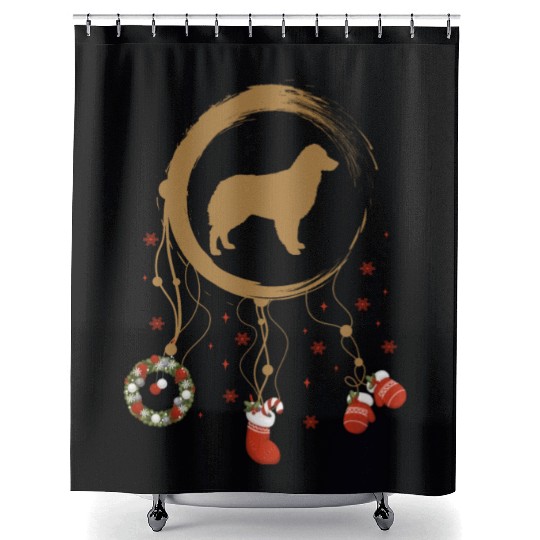 dog dreamcatcher Christmas Australian Shepherd Shower Curtains