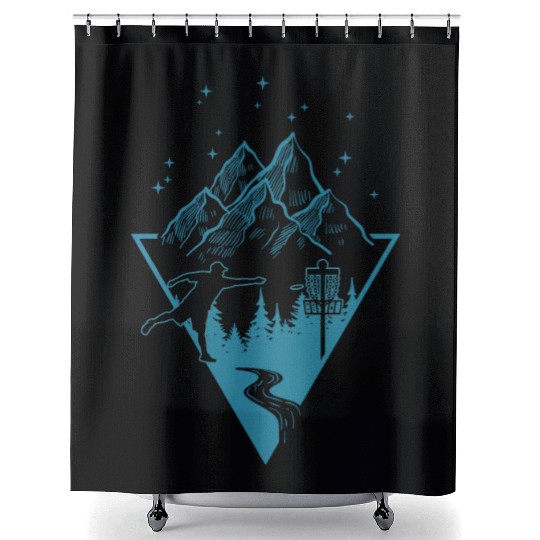 Disc Golf - Disc Golfing Player Ultimate Frisbee Shower Curtains