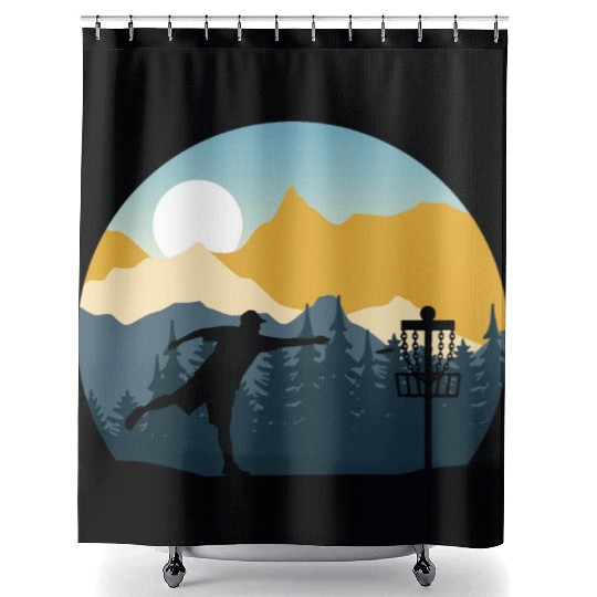 Disc Golf - Disc Golfing Player Ultimate Frisbee Shower Curtains