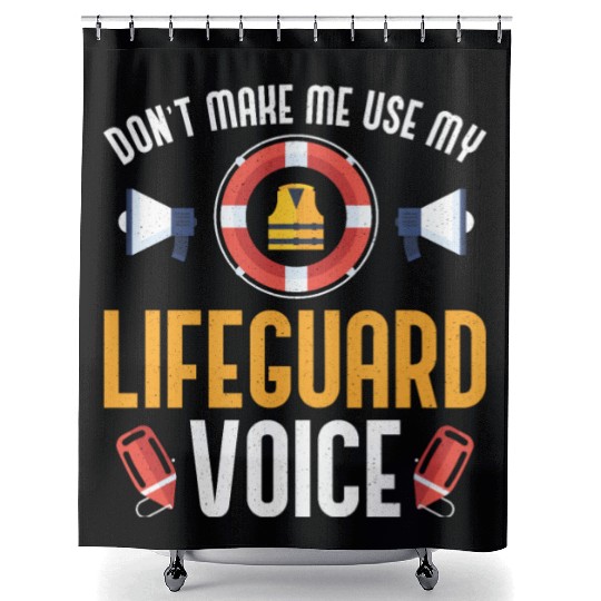 Lifeguard Rescuer Pool Guard Shower Curtains