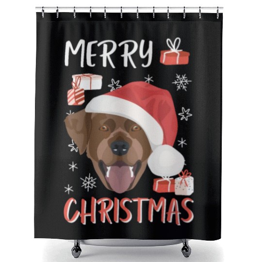 Labrador Merry Christmas Shower Curtains