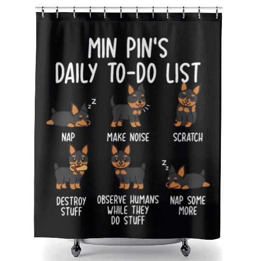 Miniature Pinscher Daily To Do List Shower Curtains