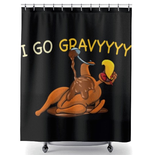 Thanksgiving I Go Gravy Thankful Turkey Shower Curtains