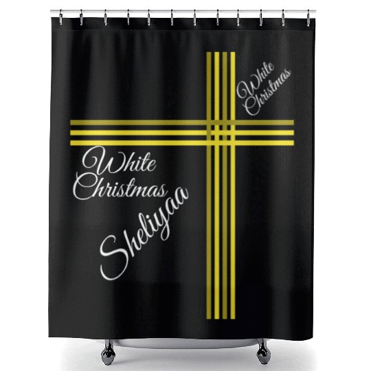 White Christmas Sheliyaa Shower Curtains