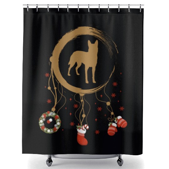 dog dreamcatcher Christmas Belgian Malinois Shower Curtains
