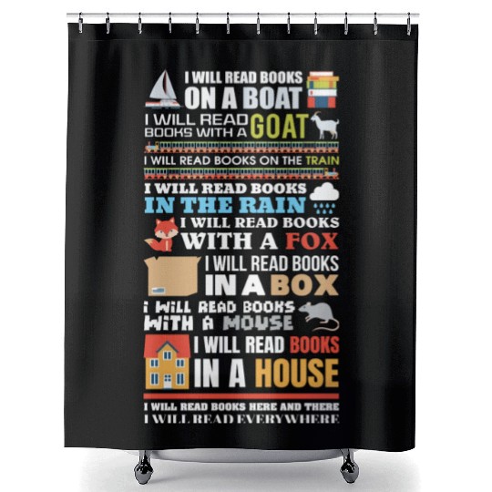 Reading Library Literature Read Books Lover Reader Shower Curtains
