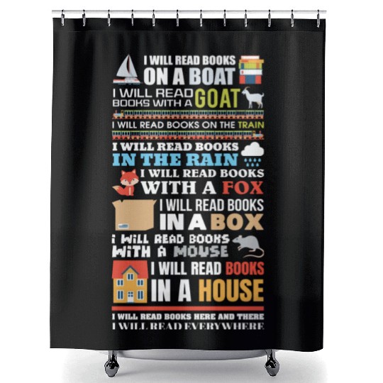 Reading Library Literature Read Books Lover Reader Shower Curtains