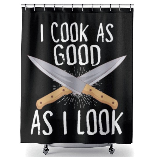 Chef Cook Kitchen Restaurant Knives Cookout Shower Curtains