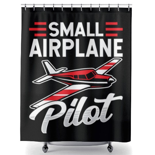 Small Airplane Pilot Private Aircraft Shower Curtains