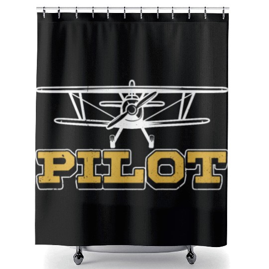 Pilot Small Airplane Aircraft Private Shower Curtains