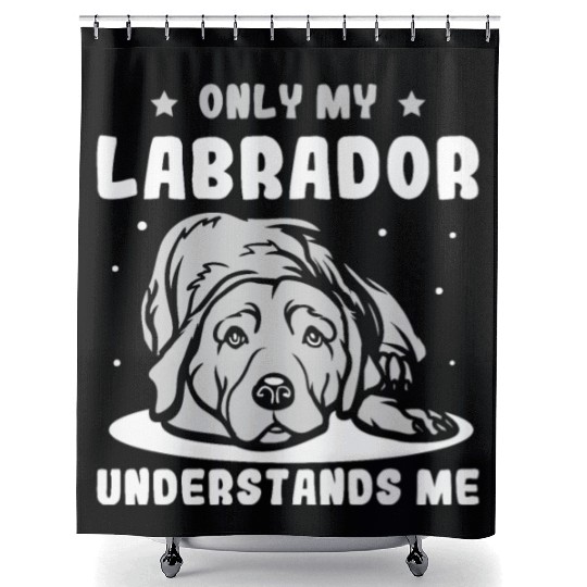 Labrador and like maybe 3 people Shower Curtains