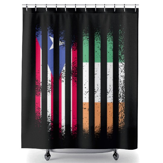 Puerto Rico Flag Ireland Grown Flags Stripes Shower Curtains
