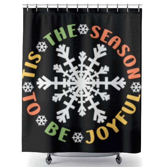 Tis The Season To Be Joyful Funny Snowflake Shower Curtains