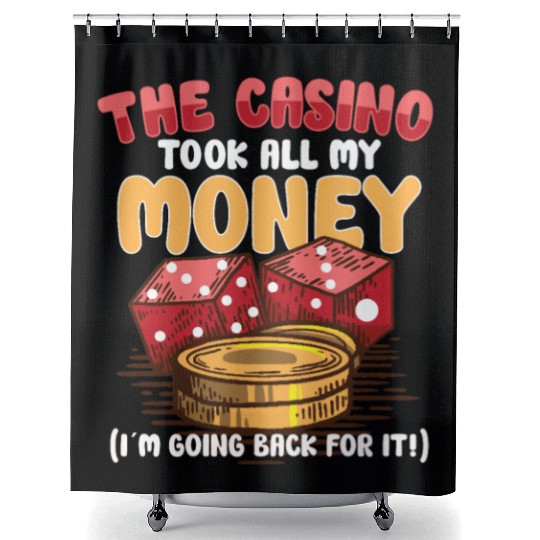 Poker Casino Poker Player Gambling Roulette Gift Shower Curtains